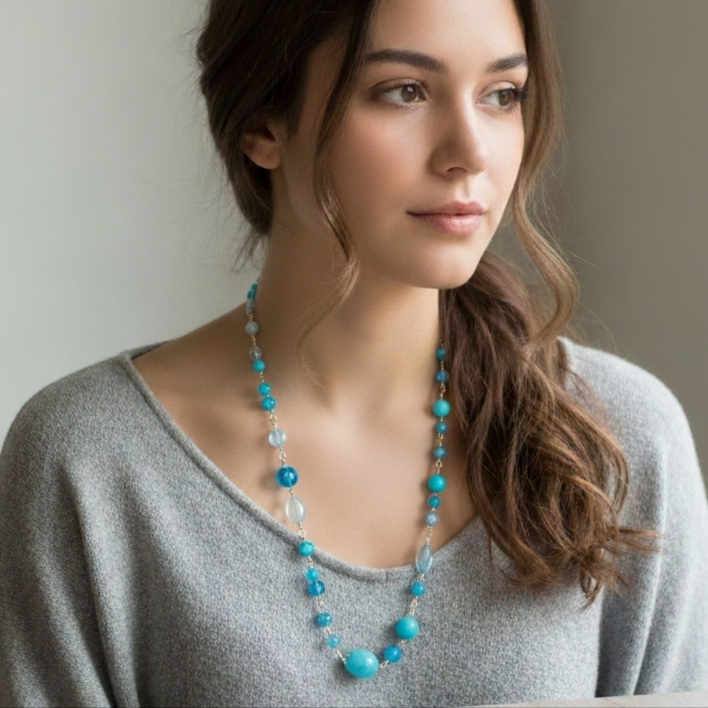 Turquoise and Blue Layered Necklace